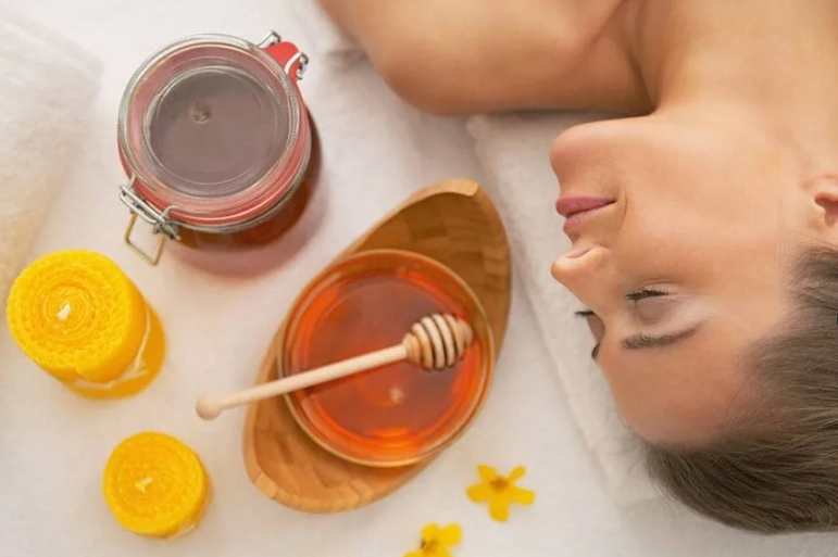 мед, лицо, косметика, маска, уход 