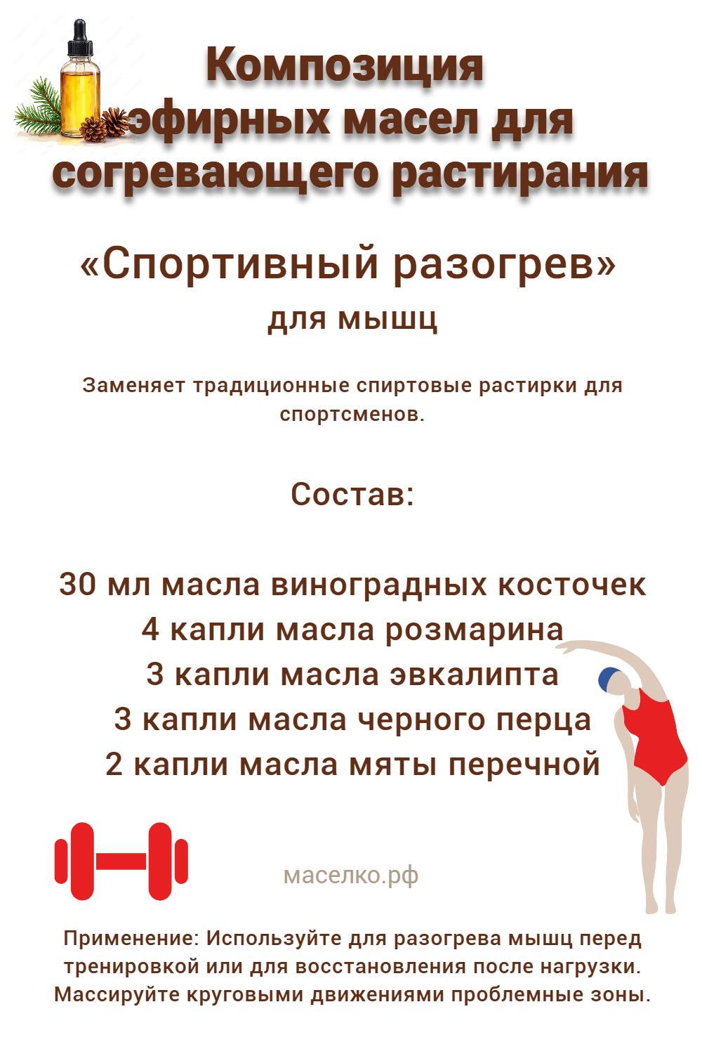 Композиция эфирных масел для согревающего растирания